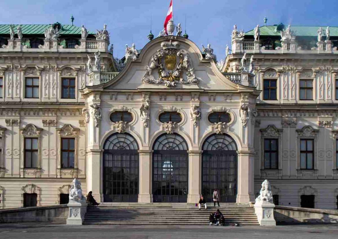 Grand baroque palace entrance, ideal for Ring tours Vienna.